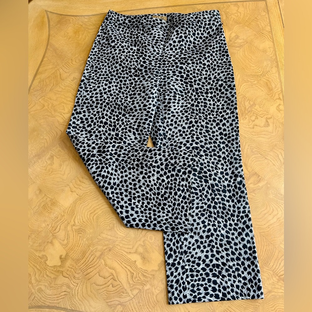 NWOT Peck & Peck Leopard Print Cropped Cotton Pants Size 4